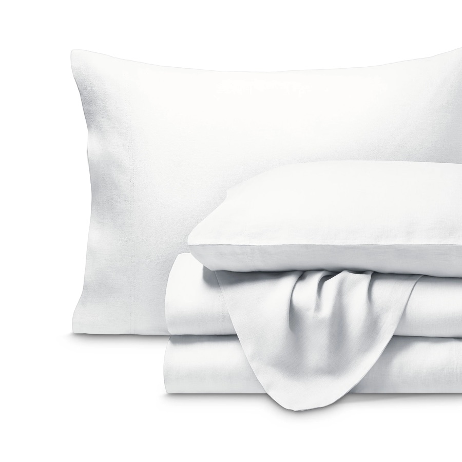 Bare Home Split King Sheet Set - Luxury 100% Linen Bed Sheets, 5 Piece