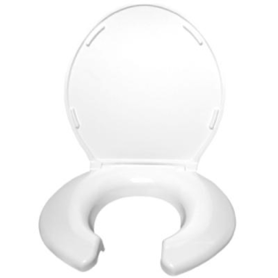 Big John Original Toilet Seat Open Front with Cover (White) - Model 3W
