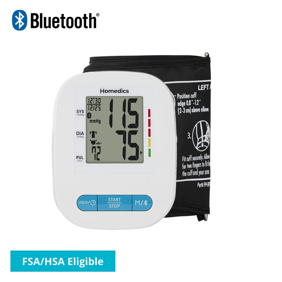 Homedics 500 Series Bluetooth Upper Arm Blood Pressure Monitor (BPA-900BT-WT)