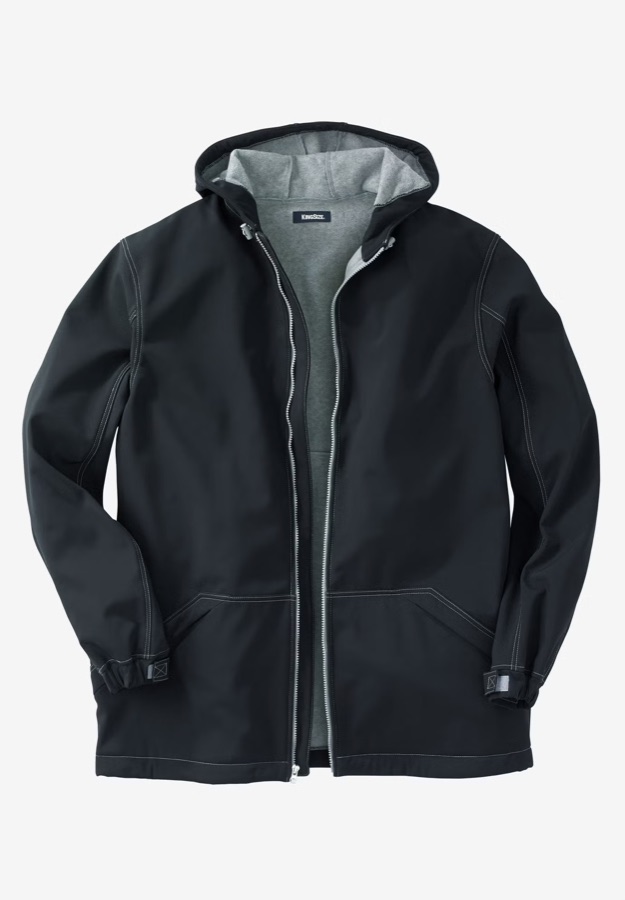 KingSize Men's Fleece-Lined Slicker Rain Coat