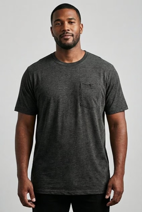 KingSize Shrink-Less Lightweight Longer-Length Crewneck Pocket T-Shirt