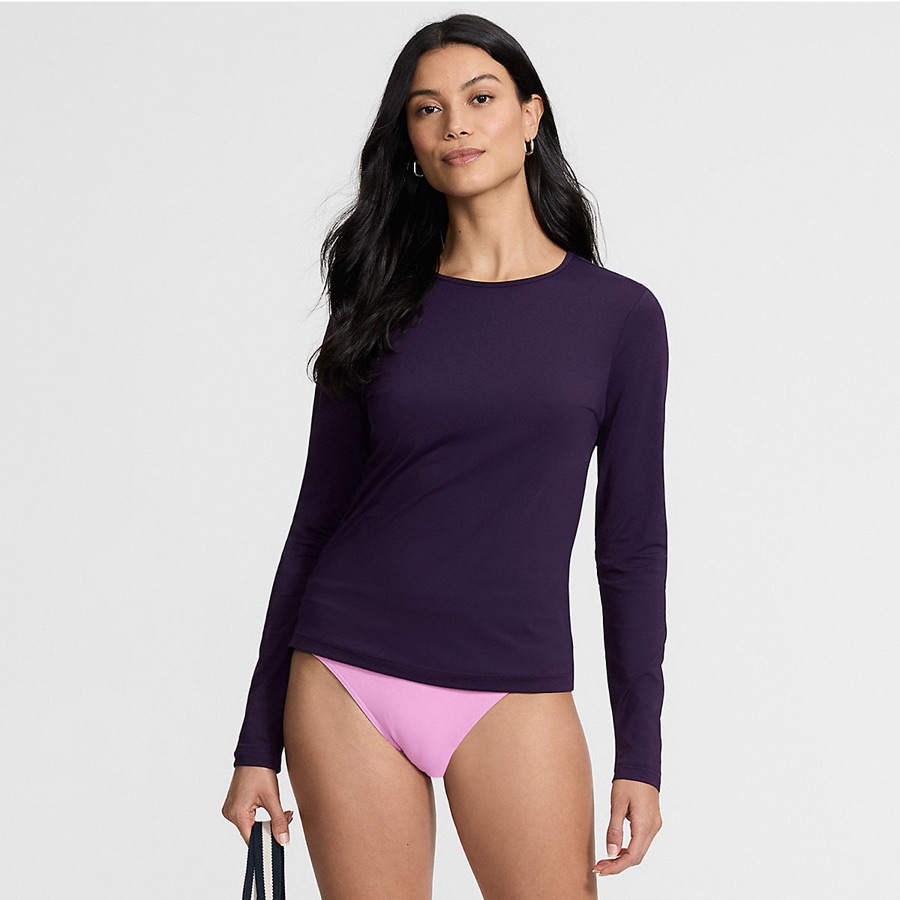 Lands' End Women's Plus Size Long Sleeve Rash Guard UPF 50