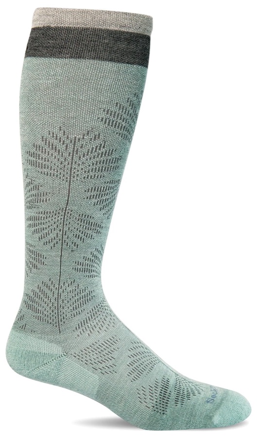 Sockwell Women's Full Floral Moderate Graduated Compression Socks, Wide Calf Fit