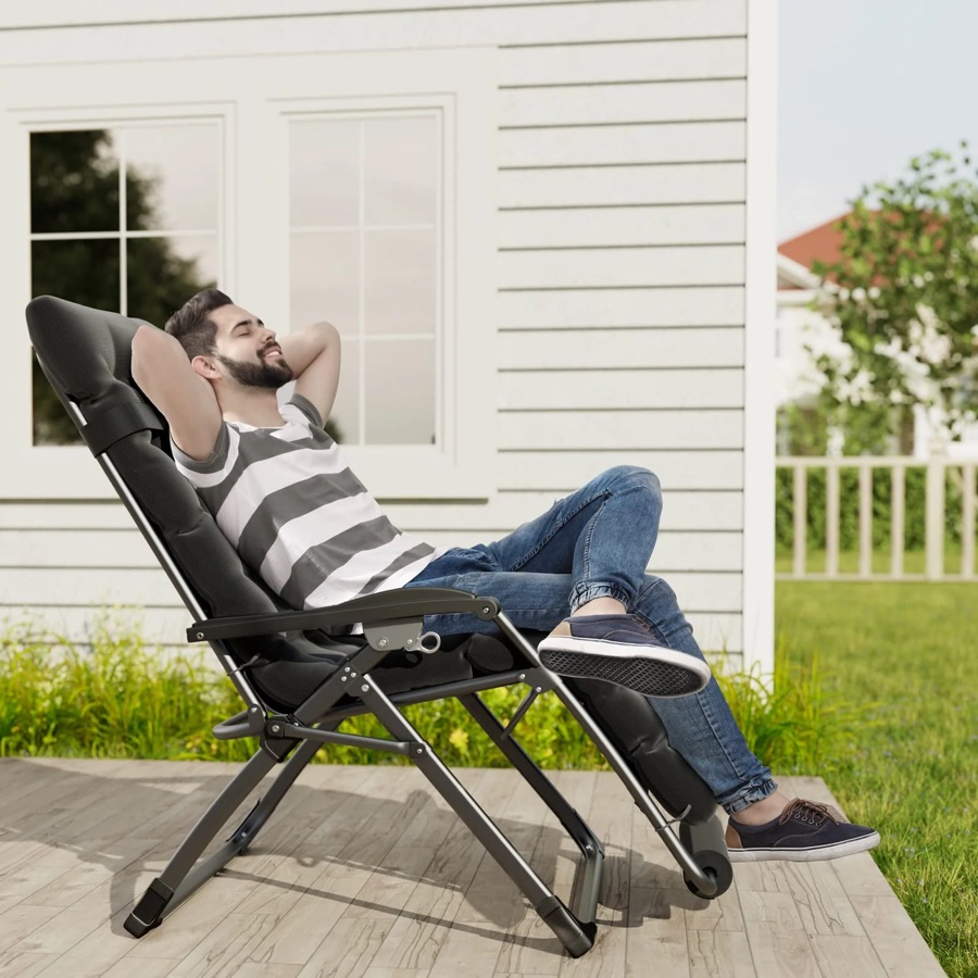 UDPATIO 33 in XXL Oversized Zero Gravity Chair with Cushion